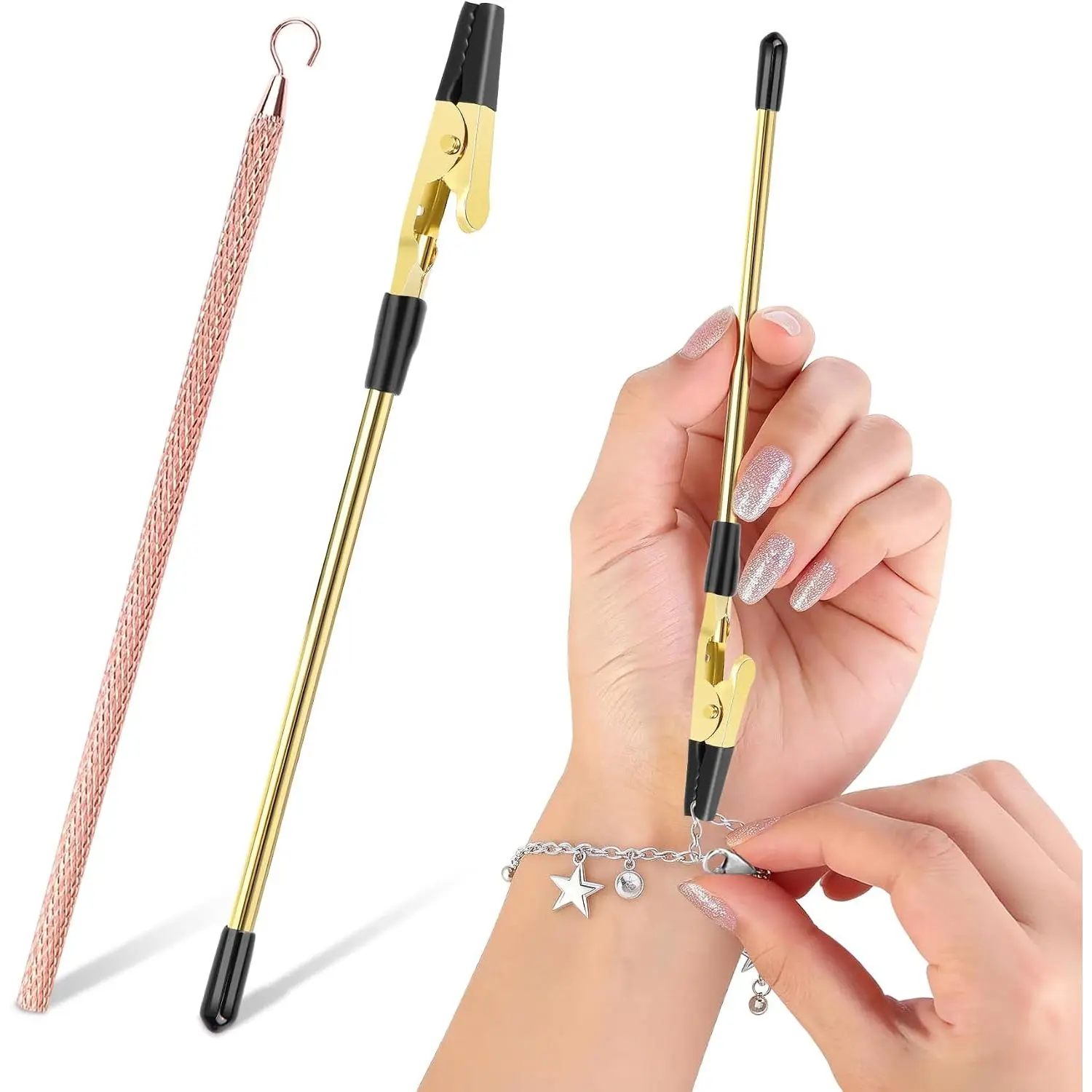 2 count Bracelet Helper Tool  Clasp Assistant for Bracelet Necklace Wearing Aid