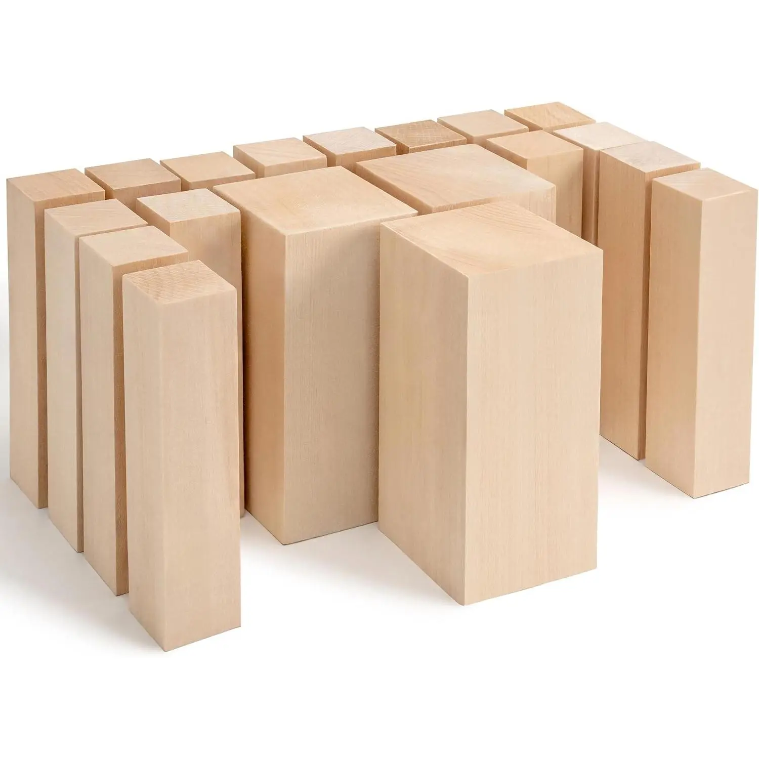 Basswood Carving Blocks Whittling Wood BW19 - Unfinished Wood Blocks Set, Soft Basswood for Carving Wooden Block for Crafts & Whittling
