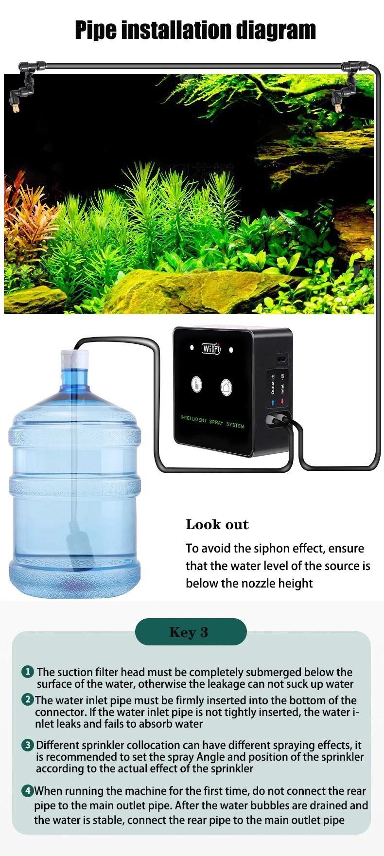 Rainforest Sprayer WiFi Control Automatic Mist Rainforest Timing Spray System Kit Irrigation Timer Reptile Sprayer Humidifier