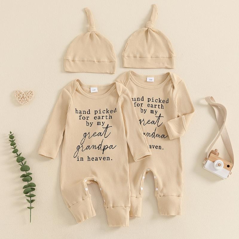 Hand Picked for Earth By My Great Grandma Grandpa In Heaven Bodysuit Romper Newborn Baby Ribbed Jumpsuit Coveralls Hand Picked for Earth By My Great Grandma Grandpa In Heaven Bodysuit Romper Newborn Baby Ribbed Jumpsuit Coveralls
