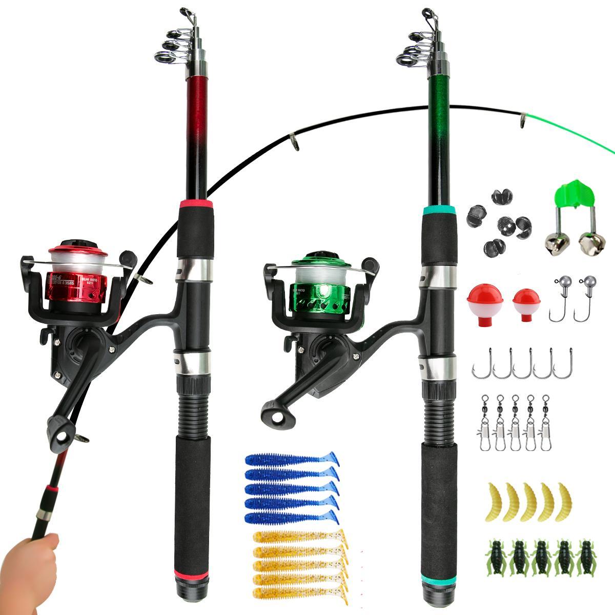 1.8 m Telescopic Fishing Rod and Reel Accessories Set, Fishing Gear, Portable Travel Fishing Pole Set, Fishing Accessories for Outdoor Fishing, Fishing Hook Set, Fishing Swivels Snap, Fishing Supplies