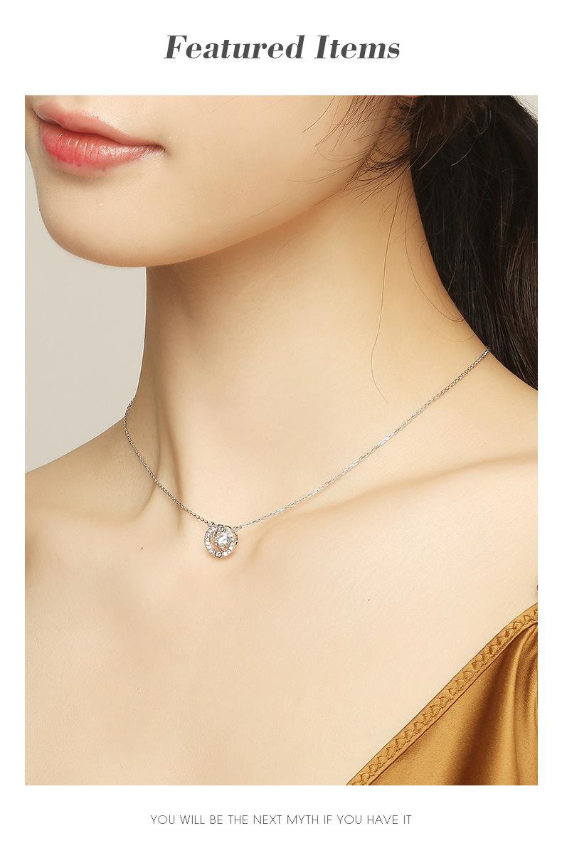 Jumping Heart Silver Plated Necklace for Women Trending - 2024 Summer Fashion Collarbone Chain Light Luxury Zircon Inlaid Jewelry