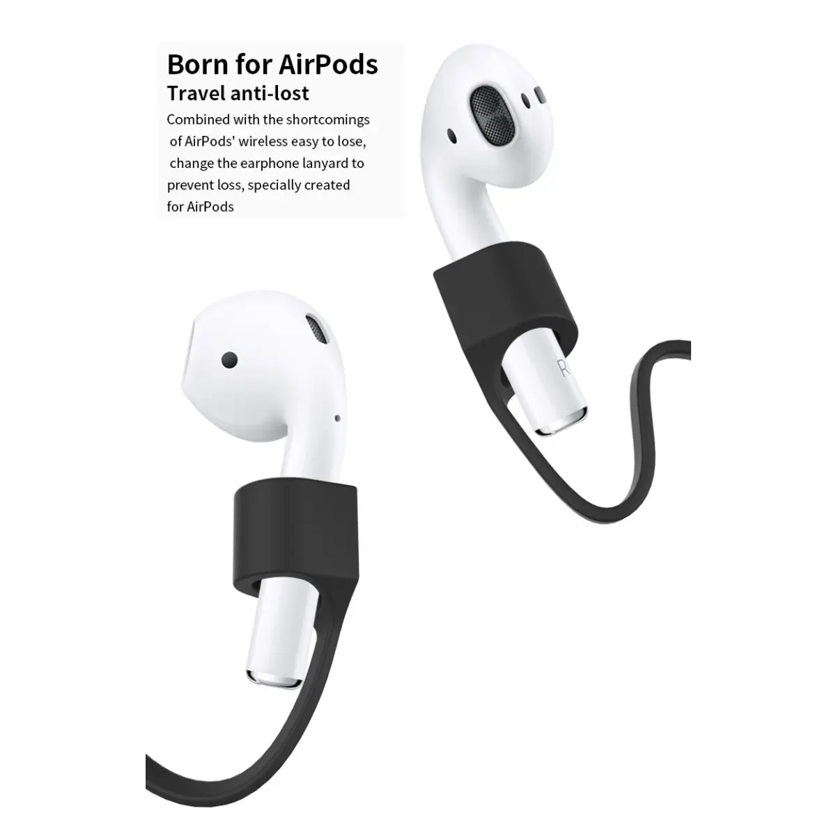Black Magnetic Anti-Lost Rope for AirPods - Silicone Earbuds Lanyard Holder, Secure Fit, Lightweight Cord Compatible with AirPods 1/2/3/Pro/Pro 2, Luggage & Bag Accessory for Sports & Daily Use, Accessories, Prevent Loss tiktokshopbacktoschool