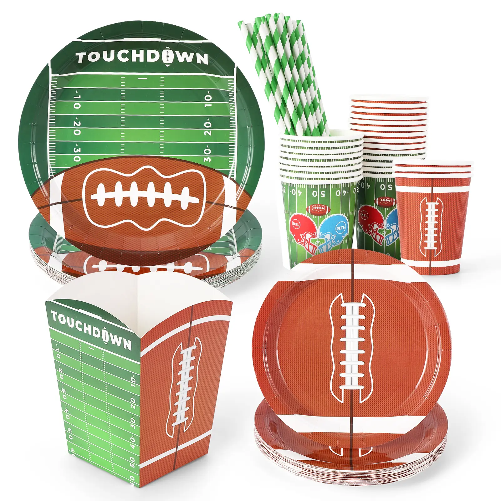 125 Piece Disposable Paper Dinnerware Set Party Tableware with Plates Bowls Cups Napkins for Birthday Picnic Wedding Event