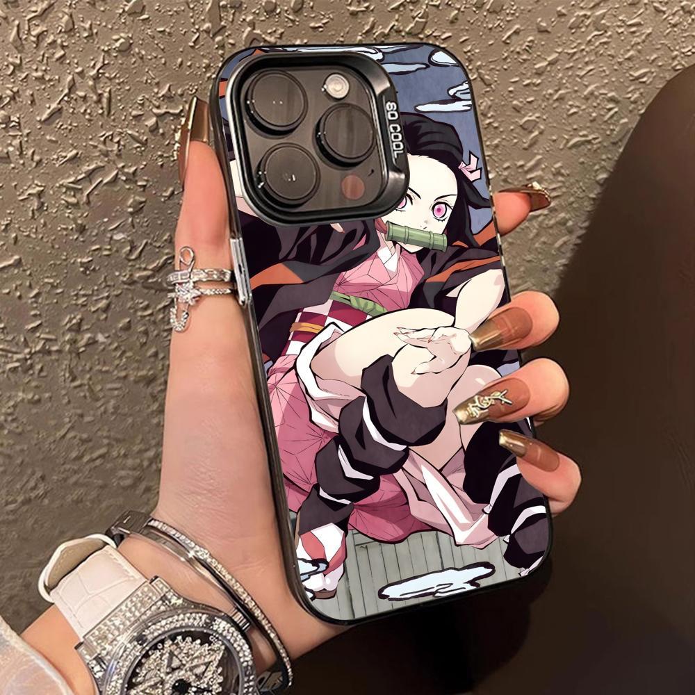 Blade Extinction Anime Nezuko Phone Case for iPhone 17 16 15 14 13 12 11 X XR XS 8 7 Air Pro Max Plus Translucent Colorful Cover