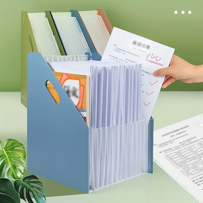 13-Pocket A4 Accordion File Folder, Large-Capacity Expandable Document Organizer, Ideal for Office, School, and Study Storage