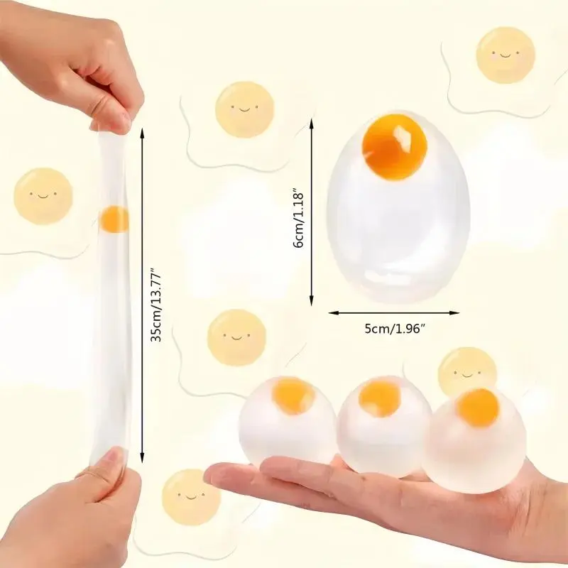 2Pcs Funky Egg   Clear Squeeze Splat  Easter Basket Fillers   Toy Anxiety Reducer for  Adults hypnotic fidget kawaii stress relief toy holiday  exchange rare mystery  box slow rising  quick rebound super boy girl  child everyday birthday party ice crazy