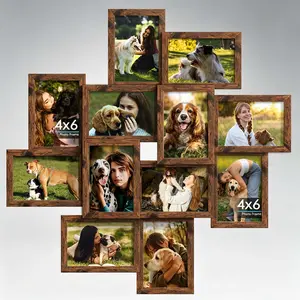 4x6 Collage Picture Frames, 12-Pack Solid Wood Photo Frame, Wall Decor with Glass Front, Assembly Required