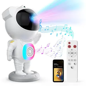 Astronaut Galaxy Projector for Bedroom, Bluetooth-compatible Speaker Star Projector, Colorful Night Light, 360° Adjustable, Remote Control, Relaxing and Kids Room