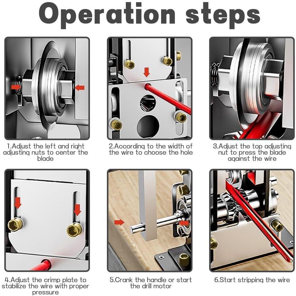 Automatic Copper Wire Stripper Machine, Pelador de  Electrico, Drill , Wire Stripper Machine, Maquina Peladora de  - Efficiently Strip Cables from 1-25mm with Ease