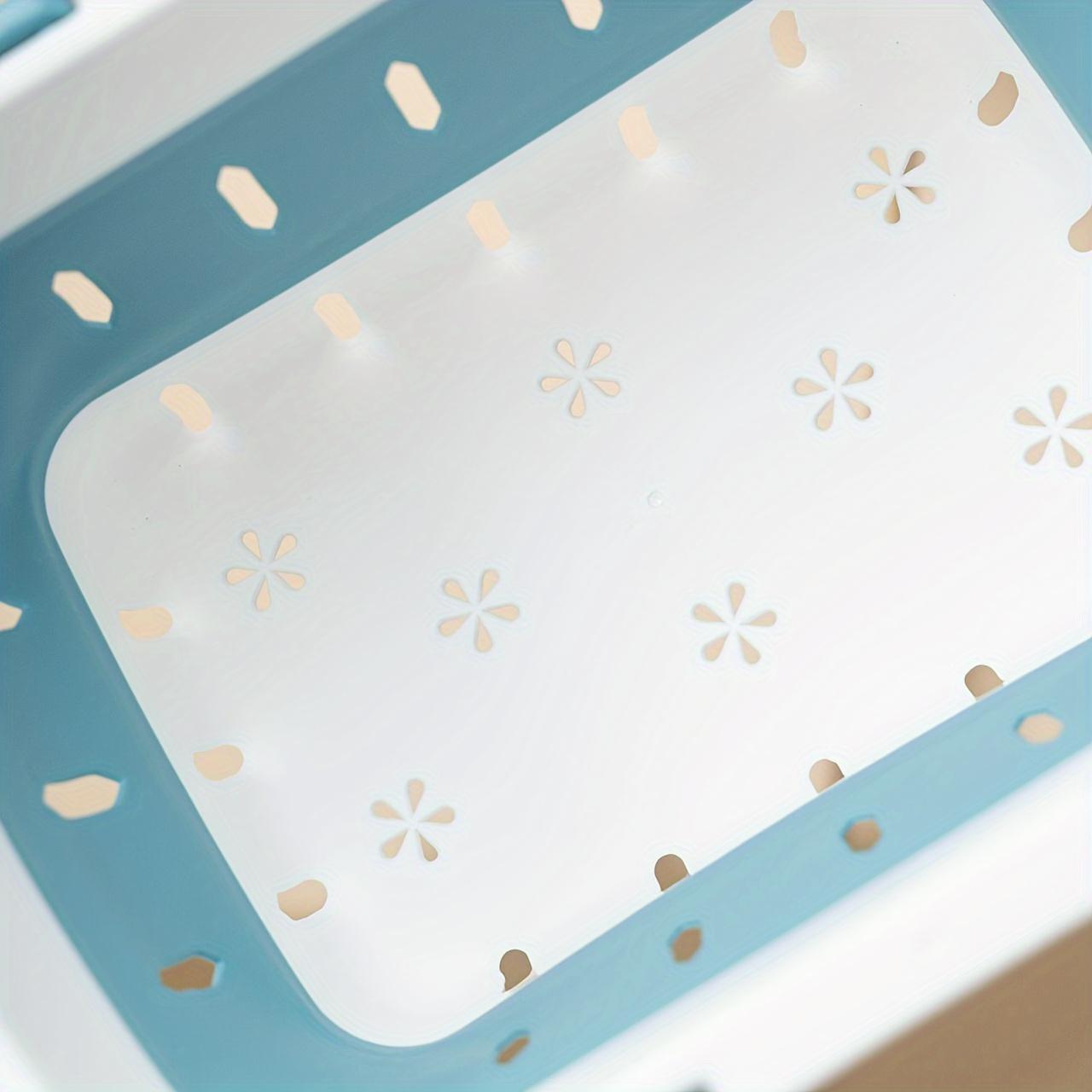 Foldable Laundry Basket with Handle, Durable Plastic, Space-Saving Rectangle Design for Bedroom and Bathroom, Easy to Clean Storage Solution, Collapsible Laundry Hamper