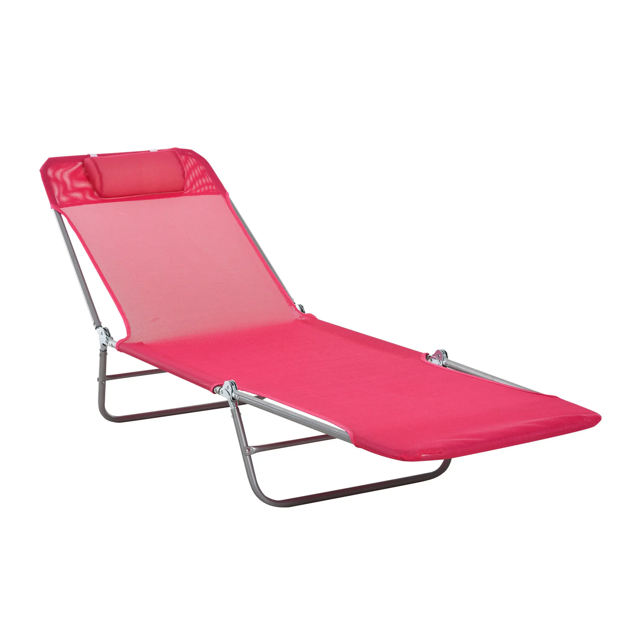 ARCH Folding Chaise Lounge Chair for Pool Sun Tanning Outdoor Reclining Chair with Breathable Mesh Seat and Headrest for Beach Yard Patio Deck Camping Portable Adjustable Backrest Pink, Dining Room Chairs for Kitchen, Dining Room, Living Room