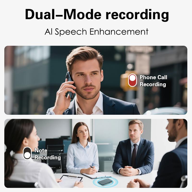 NoteAI Voice Recorder - voice notes, 112-Language Real-Time Transcription & Translation, Tri-Mode Noise Cancellation, 15H Battery, 64GB/32GB, AI Summary for Meetings & Interviews Recording Durable Audio Magnetic mini speaker