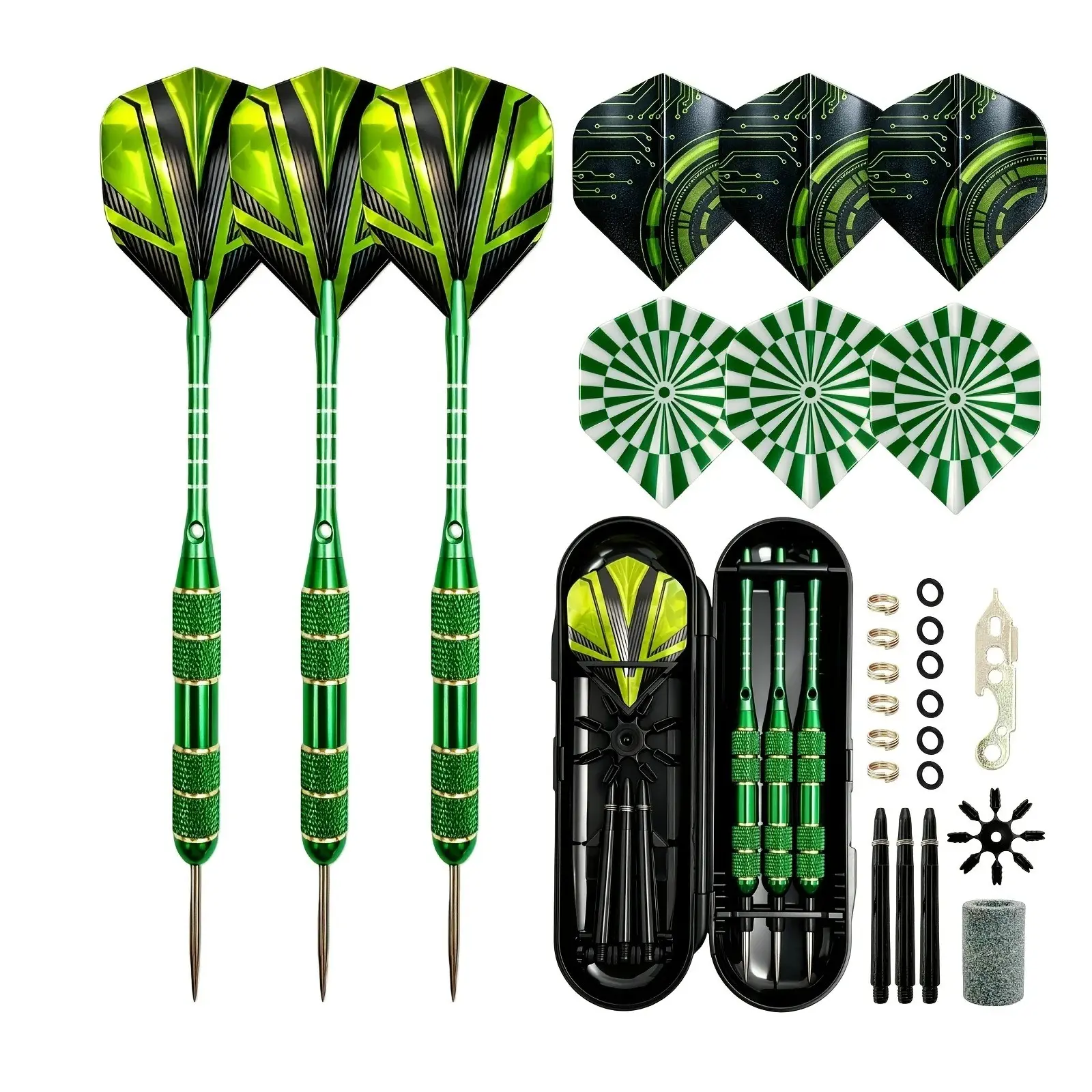 3-Pack 24g Professional Hard Dart Set, Pvd Electroplated Anti-Slip Copper Barrel, Multiple Accessories, Theme, Darts Sets