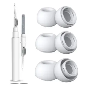 3 Pairs Silicone Replacement Ear Tips for AirPods Pro Gen 2/1, Noise Isolation & Dust Proof Screen, Includes Cleaning Brush (s/m/l)
