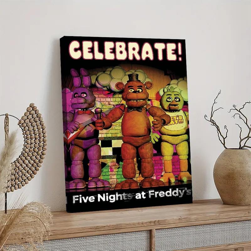Five Nights at Freddy's Poster Canvas Wall Art Home Decorative Prints Fade-Resistant Canvas Print Various Size for Home Gym Office Wall Decor