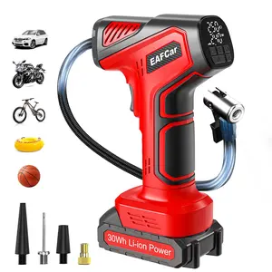 Wireless Car Tire Inflator, Quick Inflate, Portable Vehicle Air Pump, Emergency Light, Digital Display, Multi-Function, for Cars, Motorcycles, Floats, Boats