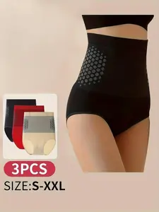 Women's High Waist Shapewear Set, Abdominal Control and Hip Lifting, Breathable Mesh Design, Seamless Slimming Underwear, Basic
