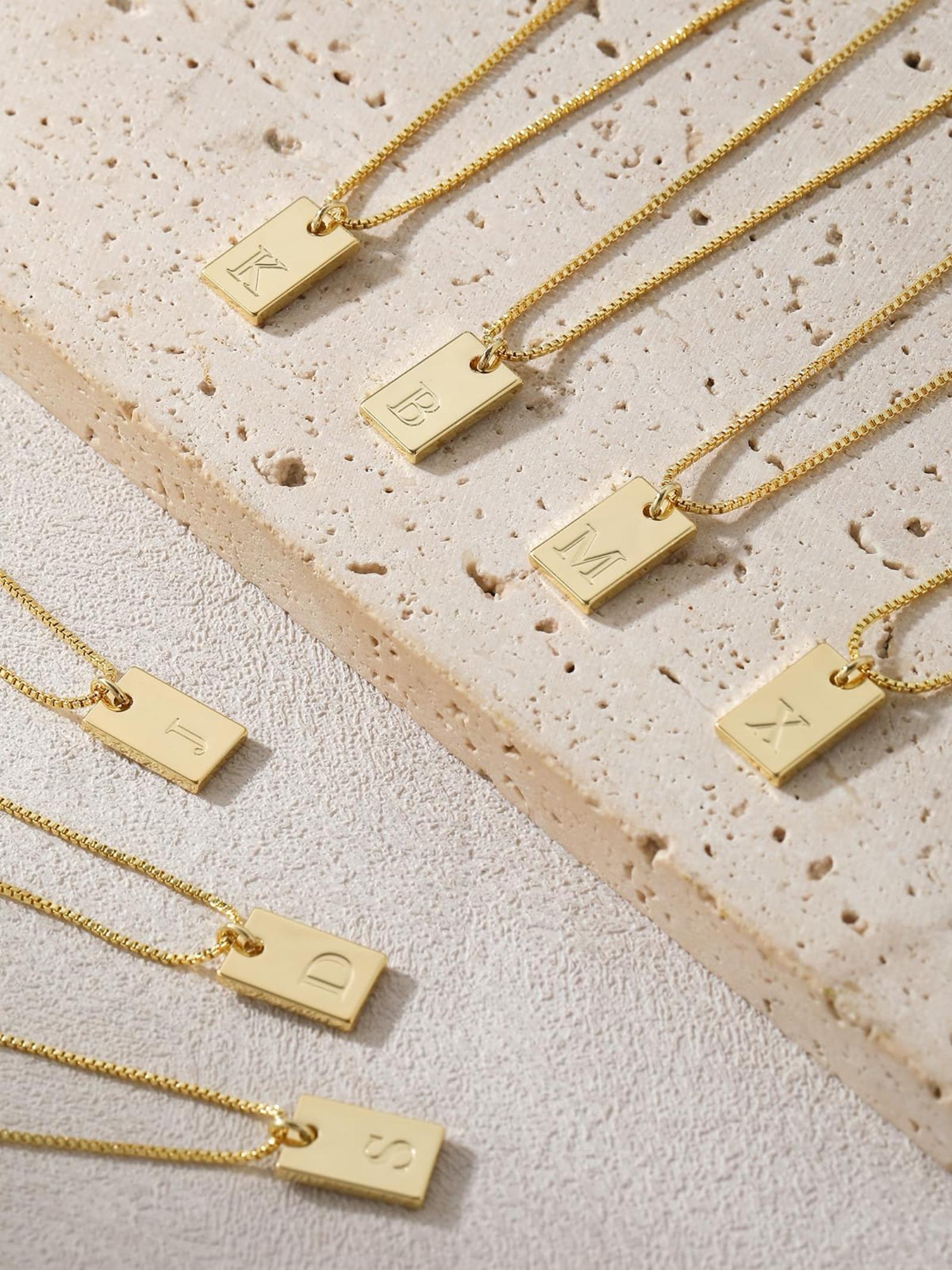 Layered Necklace, Initials Necklace, Fashionable Letter Pattern Decor Pendant Necklace for Women & Girls, Fashion Jewelry for Party, Daily Decor, Trendy All-match & for Birthday Gift