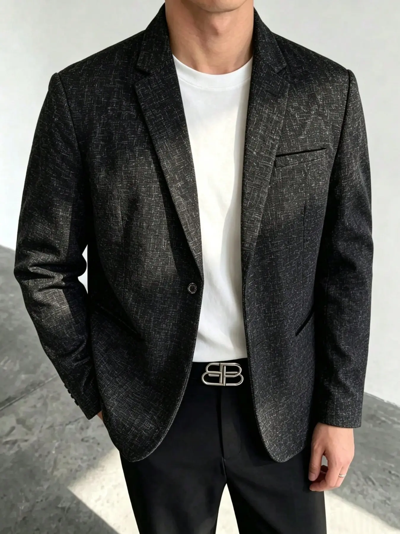 Men's Casual Business Suit Jacket, Slim Fit Single Button Design, Daily Wear Lightweight Blazer, Versatile Formal Outerwear