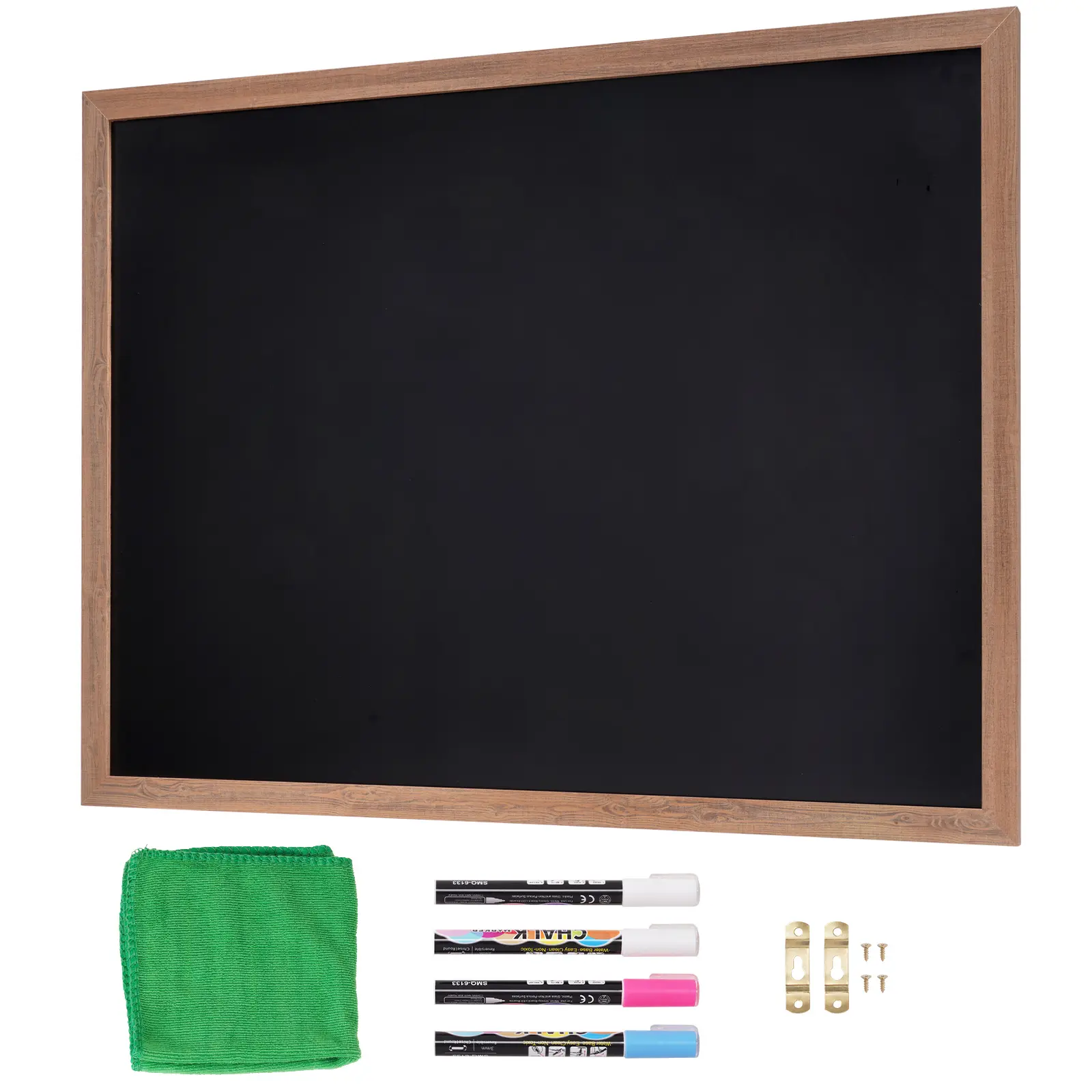 Magnetic Chalk Board, Hanging Message Signs with Chalks, Vintage Chalkboard Sign, Rustic Brown Framed Calendar and Bulletin Combo Boards, 35"x46", Kitchen, Home Decor, Wedding