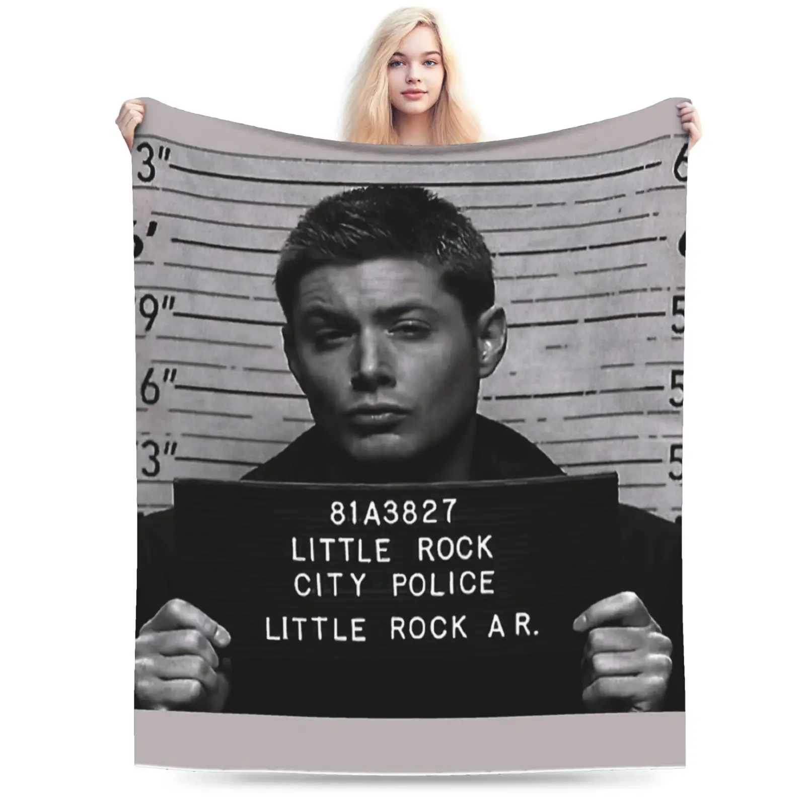 Supernatural Dean Winchester Inspired Plush Flannel Throw Blanket - Ultra Soft Cozy Fleece Blanket, Custom Quality Warm TV Series Aesthetic Blanket, Lightweight Sofa Bed Couch Office Travel Home Decor, Machine Washable Gift for Fans, Pop Culture Cozy Blan
