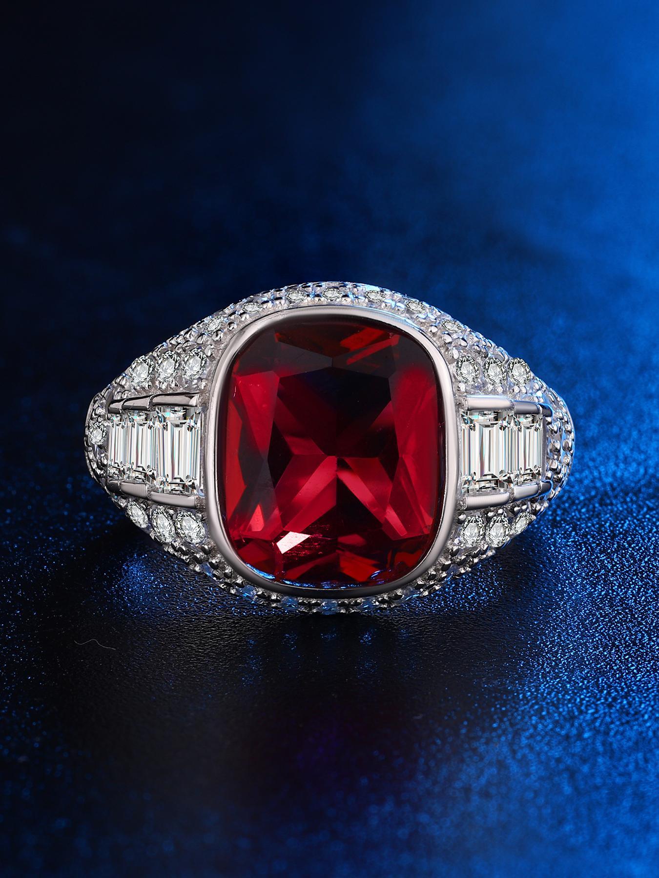 925 Sterling Silver Women's Elegant Rhinestone Decorated Ring, Duchess Cut Ring, 2024 New Style Exquisite Trendy Ring, Fashionable Jewelry Accessories for Women As Gift