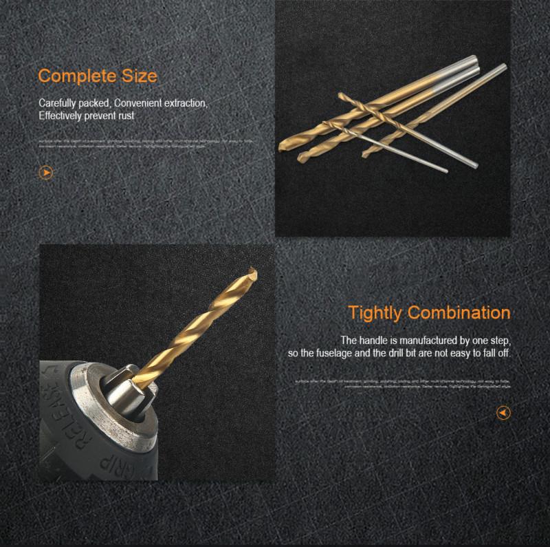 99-piece titanium-coated twist drill set, multi-functional high-speed steel drill bits, universal drilling tools for metal and woodworking