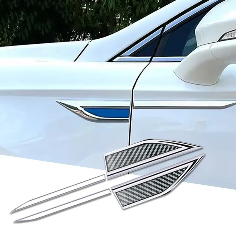 2 Piece Car Metal 3D Blade Fender Side Marker Stickers, Creative Striped Design for Off-Road Vehicles, Enhance Suv Aesthetics, Car Styling Decals, Decal For Cars, Automotive Vehicle Accessory
