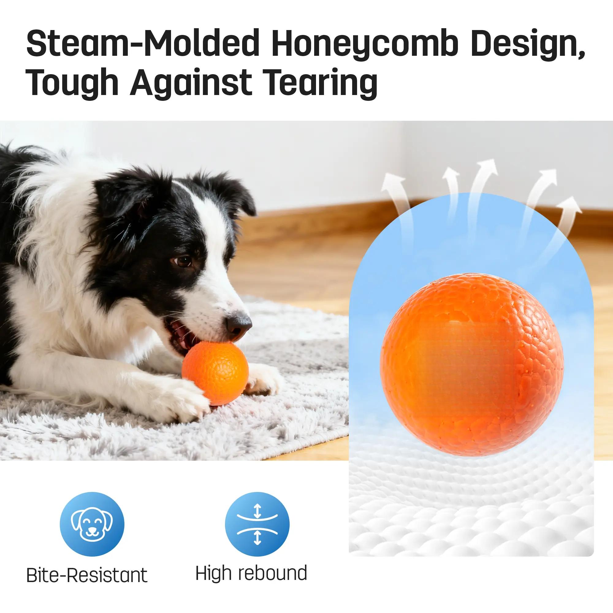 Dog Ball Toys for Aggressive Chewers – 3 Pack E-TPU Bouncy Pet Fetch Balls Floating Water Pool Toy for Small & Large Dogs, Indoor & Outdoor 2.8 Inch Diameter