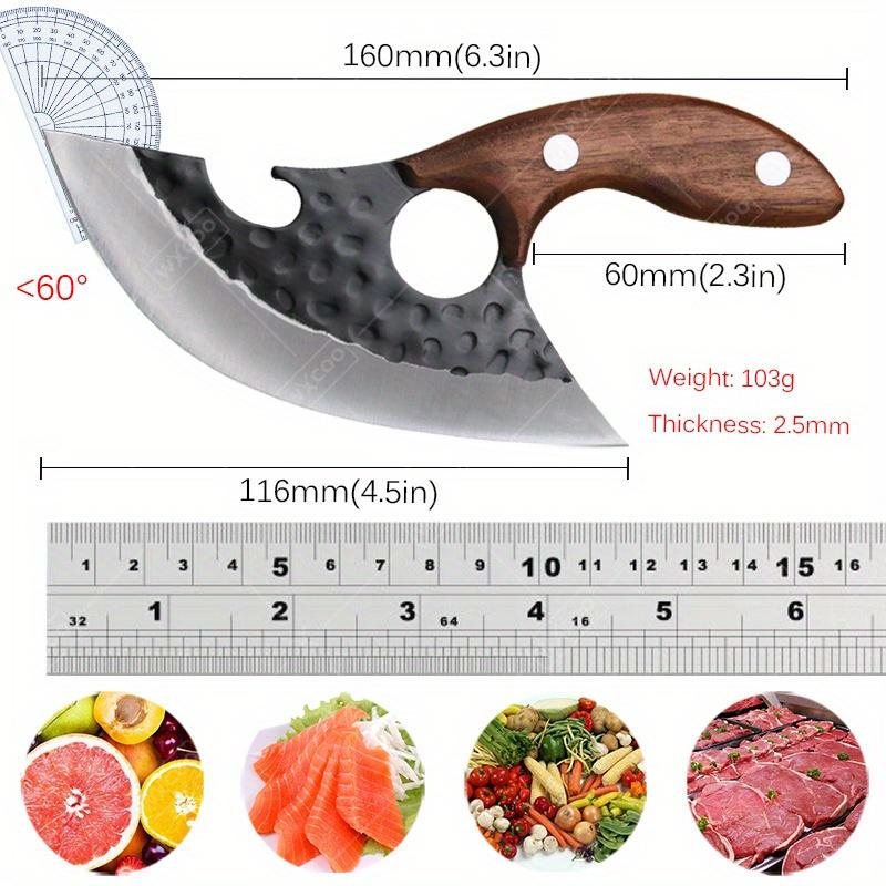Killing Fish Knife Hand Forged Boning Knife Multi-purpose Cheese Knife Mongolian Handhandle Meat Knife Camping Barbecue Portable Partition Knife Cutting Meat, Vegetables and Paring Knife