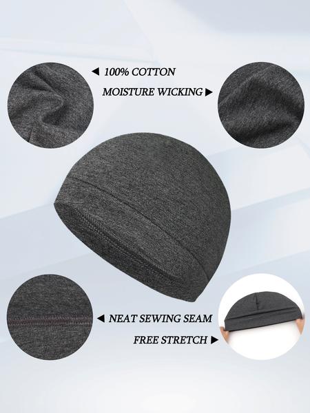 3pcs Unisex Simple Style Plain Color Beanie Fitted Hat, Casual Windproof Sportive Warm Beanie Hat, Fashionable Beanie Hat for Outdoor Sports for Men & Women