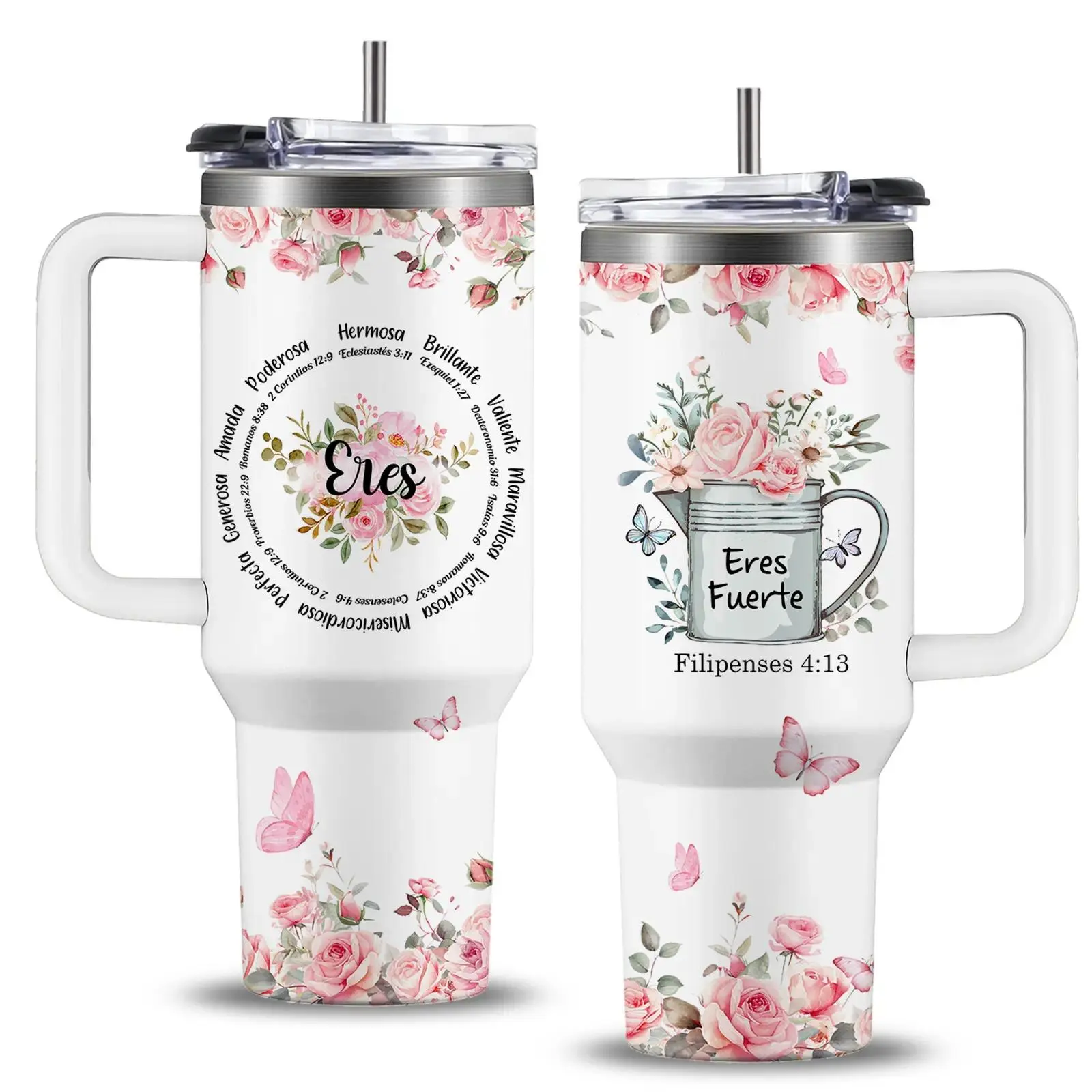 Spanish Christian 40oz Tumbler For Women, Inspirational Faith Gift, You Are Loved Tumbler,Religious Jesus Bible Verse Cup, Catholic Appreciation Gift, Regalos Cristianos Para Mujer