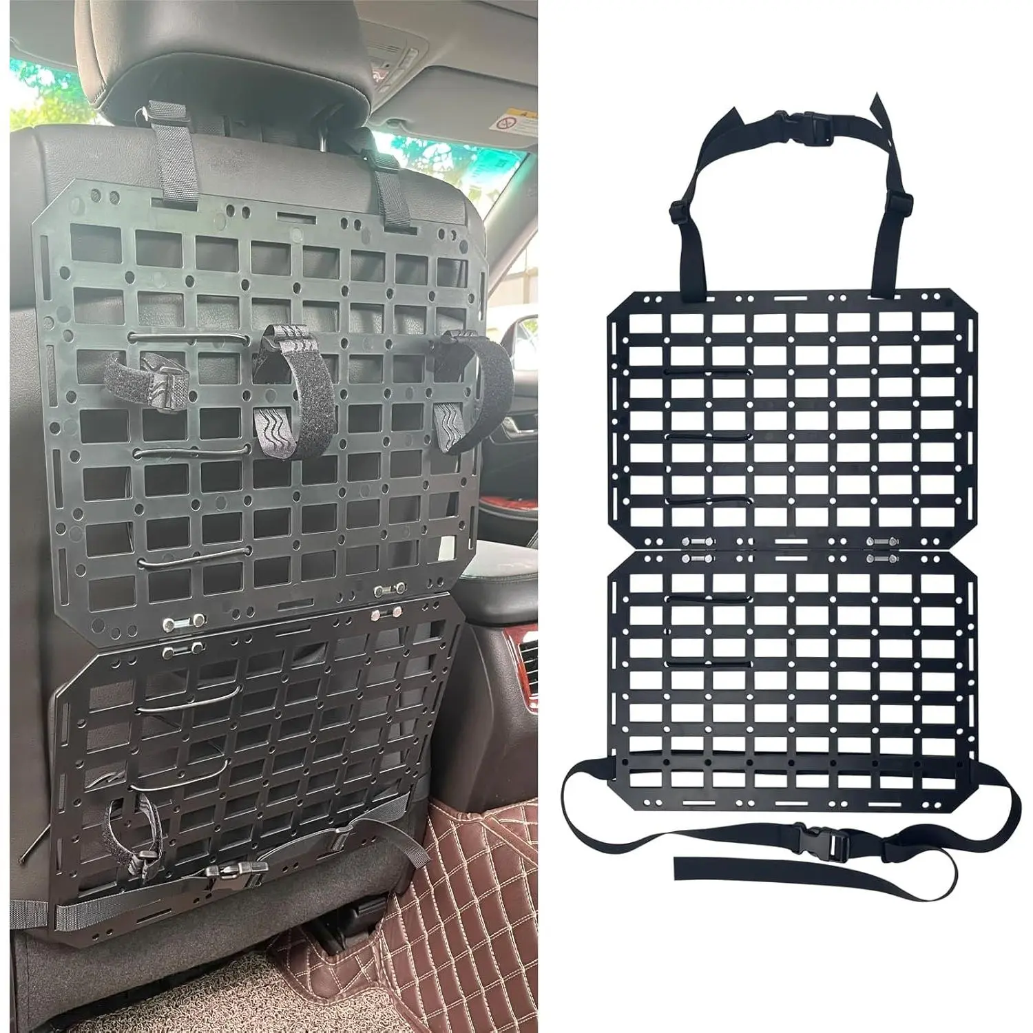 Rigid MOLLE Panel for Truck-Universal Truck Gun Rack Mount Rack Panel for Tactical Gear Accessories,Seat Back Organizer for Cars, SUVs, Pickups, and Trucks
