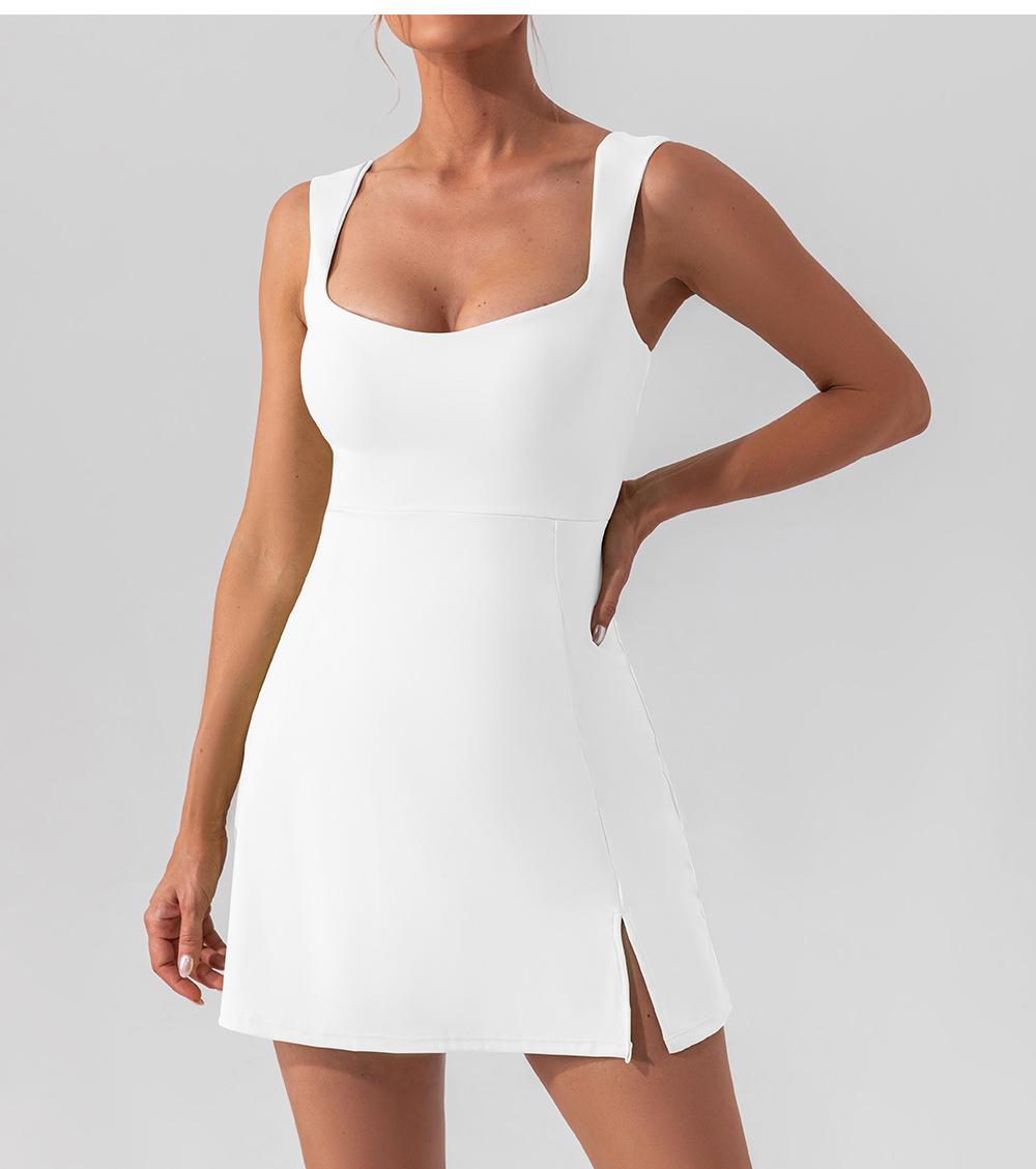 New sexy strapless sleeveless yoga tennis dress, lightweight and breathable outdoor golf sports dress for women