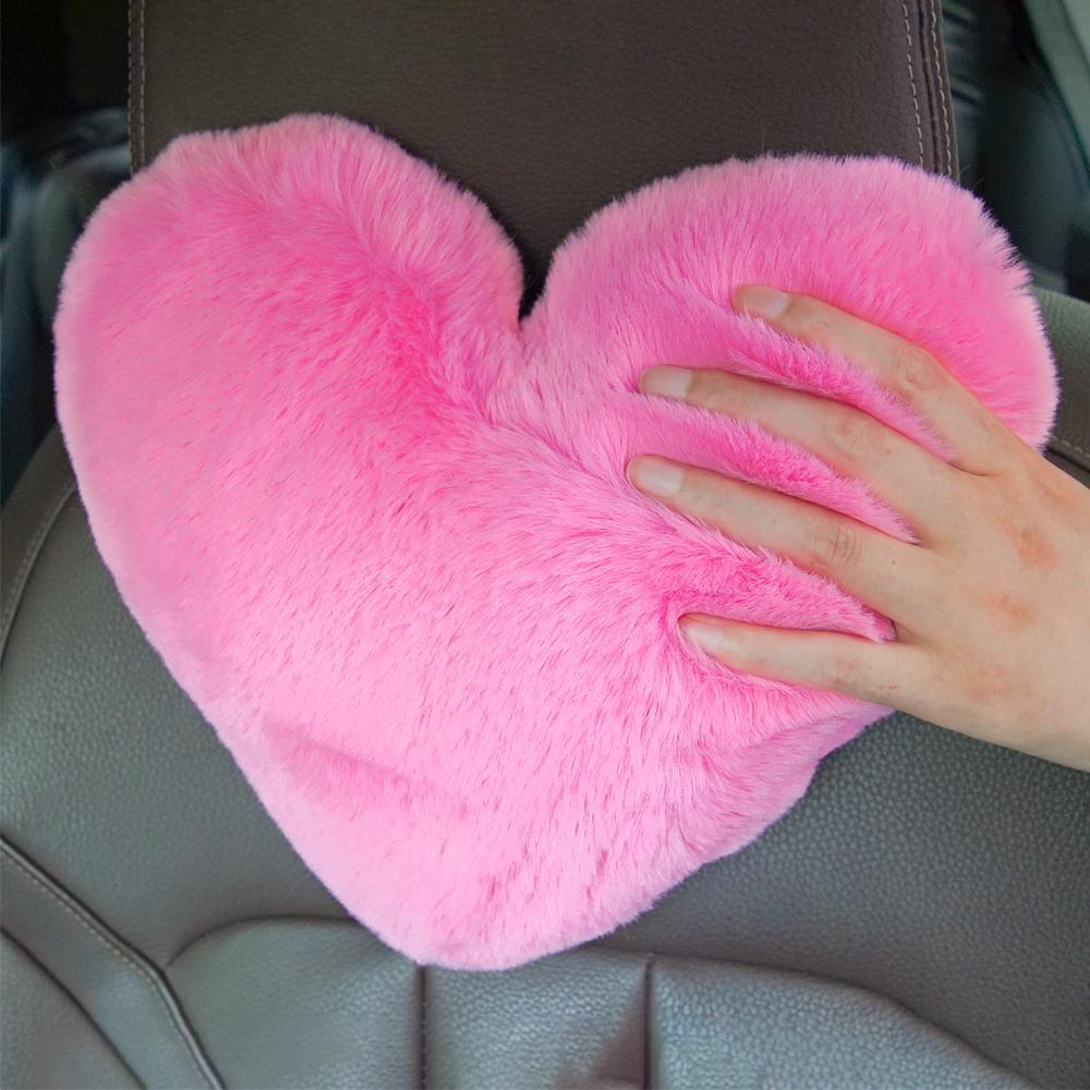 Heart Shaped Headrest Pillow, 1 Count Soft & Comfortable Car Neck Pillow, Plush Neck Pillow, Car Interior Accessories for Women & Girls, Car Accessory