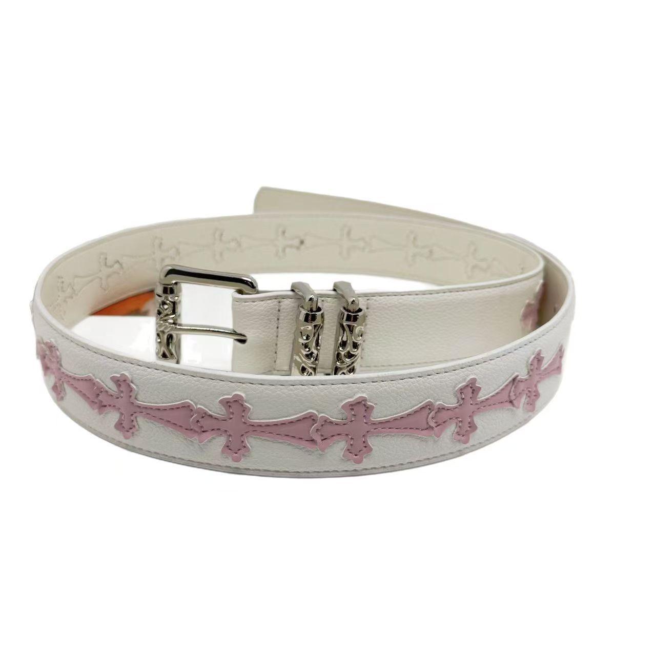 Punk Ste Cross PU Leather Belt| Lychee Pattern Colorful Design Unisex| Daily Outing Party Outfit Essential| Vine Roller Buckle Unique Trendy Punk Ste Cross PU Leather Belt| Lychee Pattern Colorful Design Unisex| Daily Outing Party Outfit Essential| Vine Roller Buckle Unique Trendy