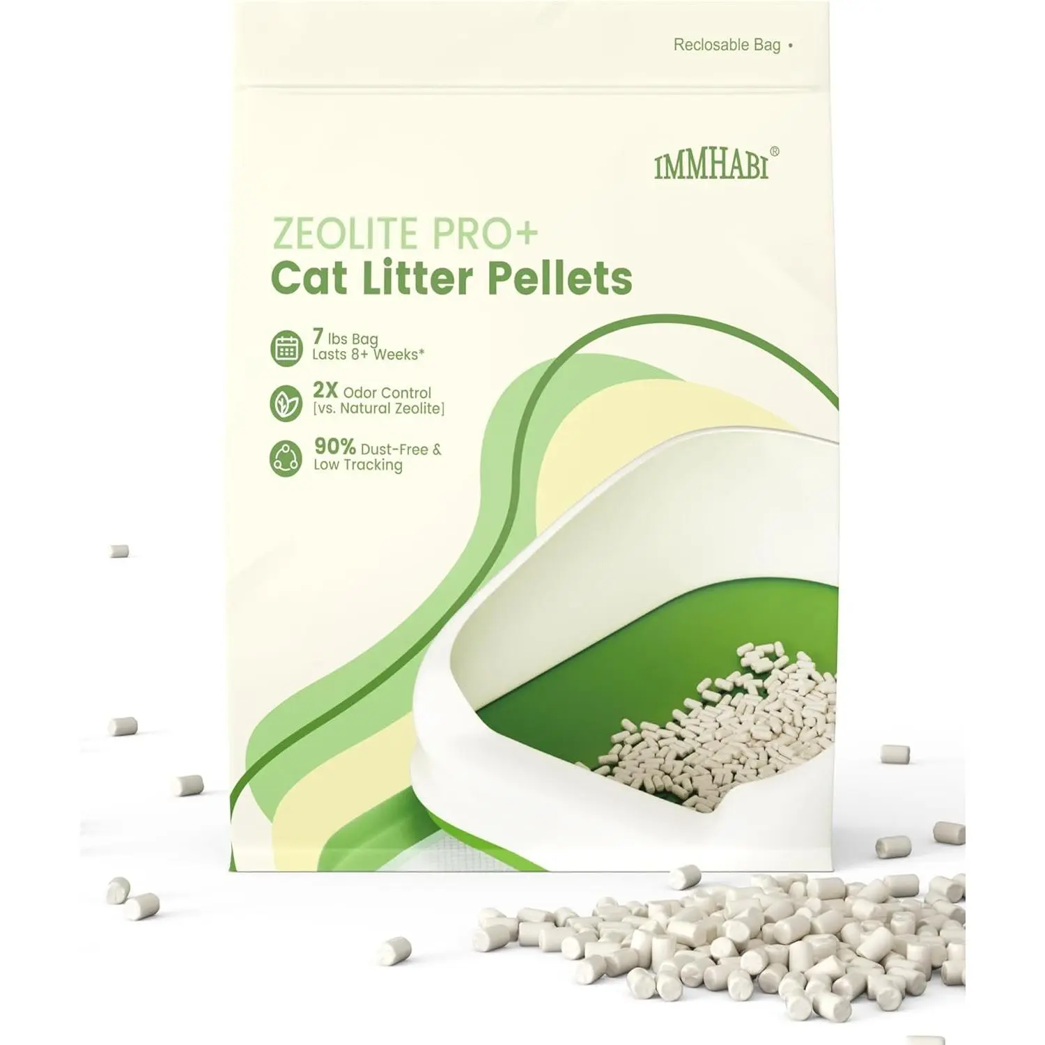 Enhanced Cat Litter Pellets 7 lbs, Litter Refills Exclusively for Shifting Litter Box Systems, Dehydrating Pellets, Zeolite, Long-Lasting Odor Control Non-climping