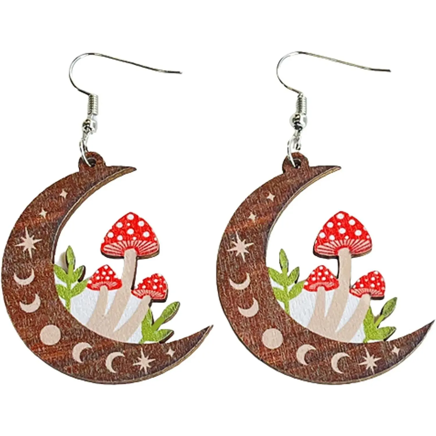 Lovely Cute Acrylic Dangle Earrings with Easter Bunny Flower Basket Wooden Rabbit Colorful Mushroom Easter Eggs Women Animal Jewelry Holiday Gift Accessories