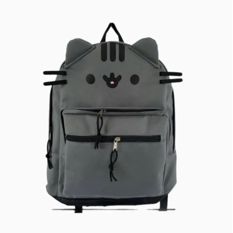 Large Capacity Kawaii Cat Pattern Backpack Sturdy Oxford Fabric Multiple Compartments Anti Theft Zipper Daypack Comfort Padded Straps School Laptop Bag For College Travel Shopping Weekend Getaway