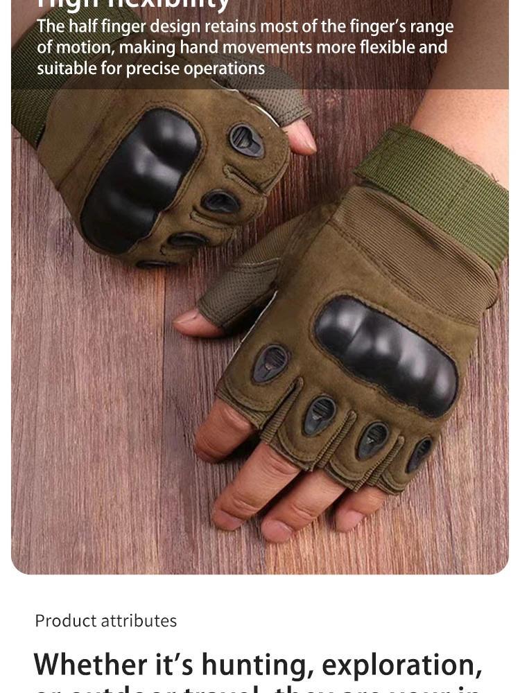 Half-Finger Tactical Gloves – Breathable, Anti-Skid and Wear-Resistant for Outdoor Hunting, Training, Fitness, Cycling and Sports