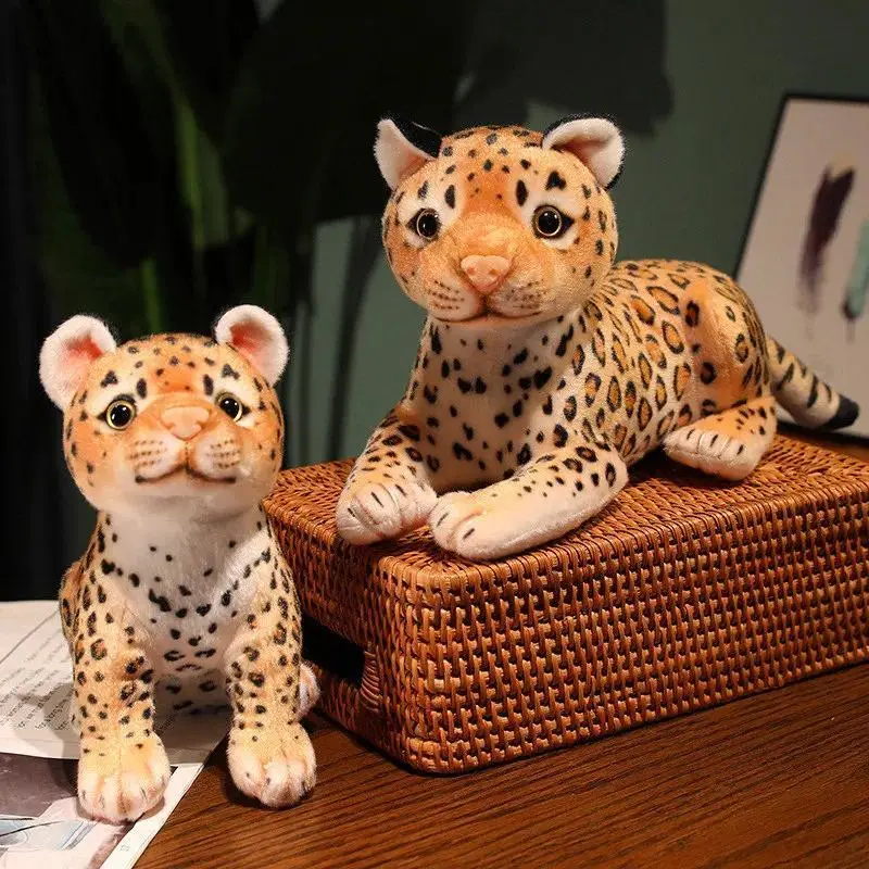 100% New High-Quality 3-Posture Realistic Leopard Plush Toy - 25/30cm Cute Stuffed Cheetah Cub, Soft Doll with 0.5-2 cm Differences, 3-Posture Sit, for Room Decoration & Gifting, Three Postures