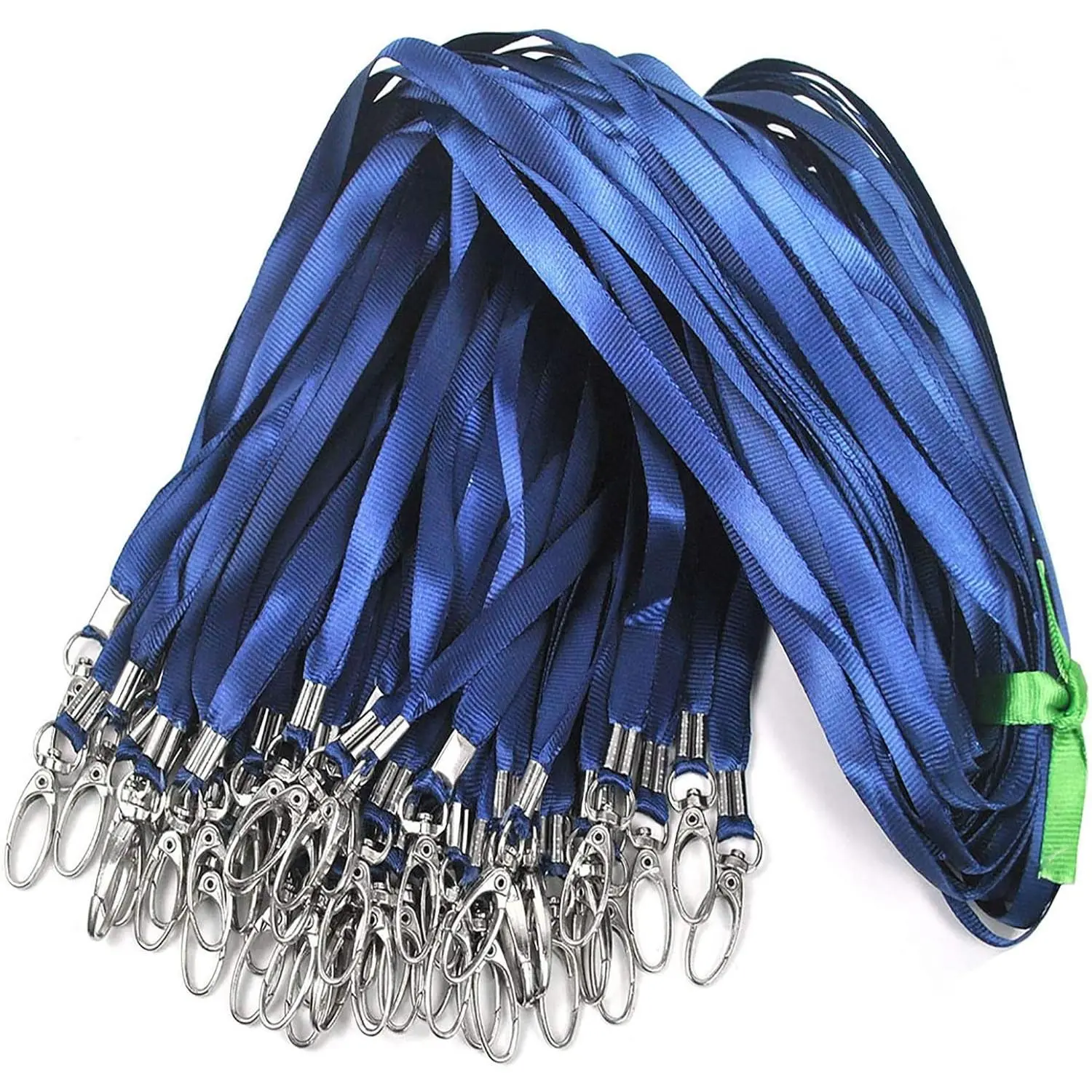 Navy Blue Lanyards 50 count 17.5 inch Nylon Lanyard,Lanyards Swivel Hooks Clips  for ID Name Tags Badges/Key Chains
