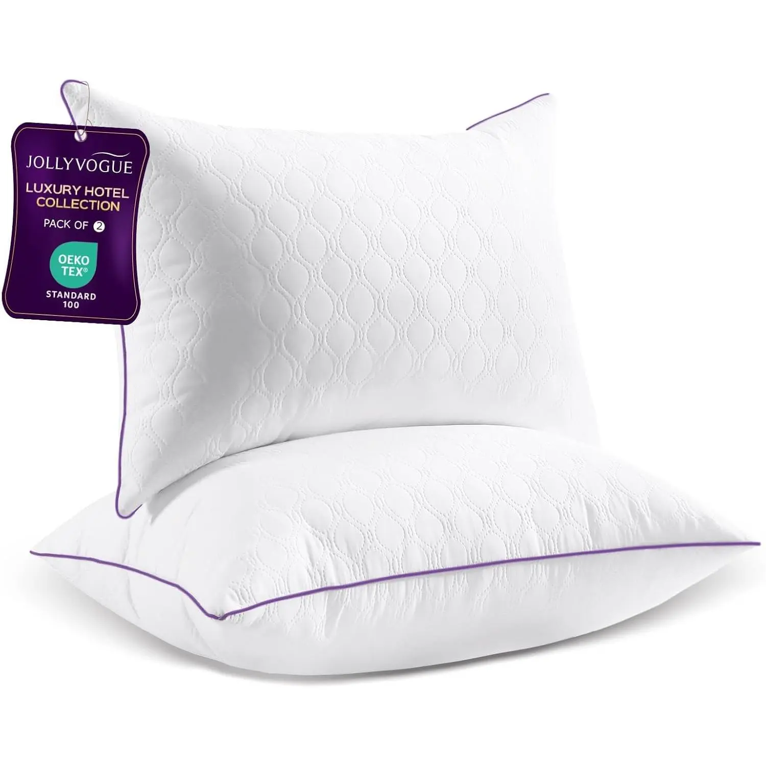 Pillows Queen Size Set of 2, Bed Pillow for Side, Back, and Stomach Sleepers, Down Alternative Filled Pillows, Luxury Hotel Quality and Machine Washable, 28" x 20", 2 Pack