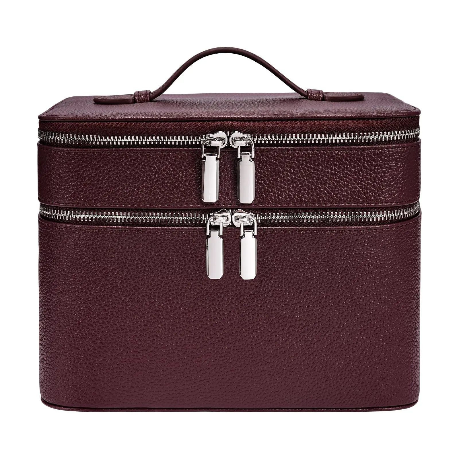 Double Layer Portable Professional Makeup Bag, Skincare Organizer, Eyelash Extension Dedicated PU Storage Box, Multi-Compartment Cosmetics Case, Travel Makeup Bags Organizers