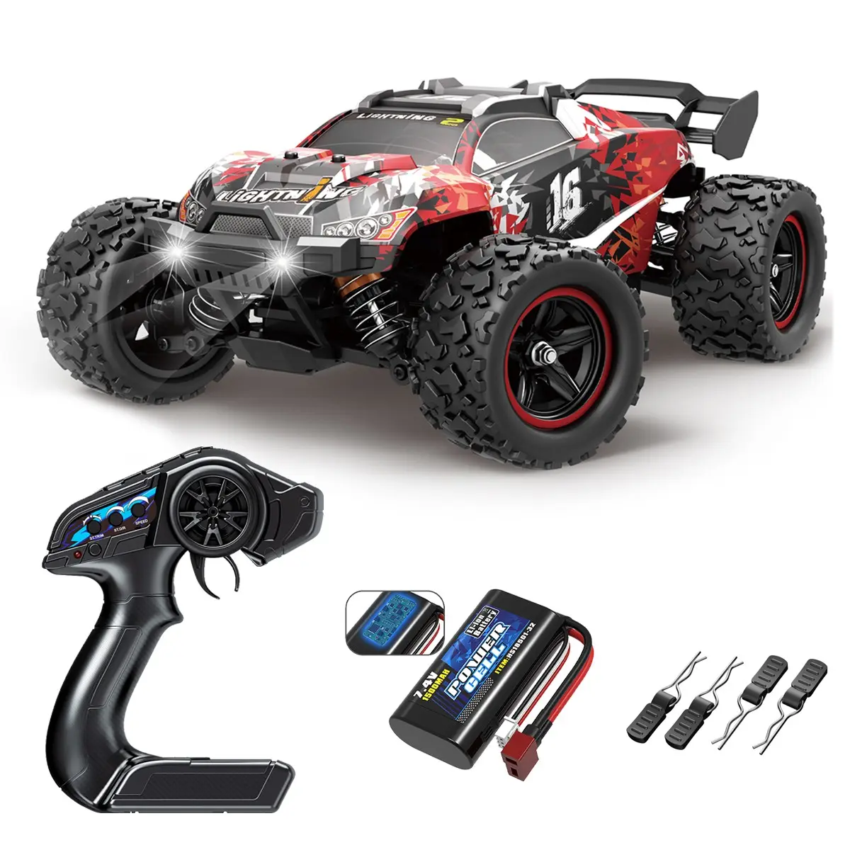 2.4GHz Brushless High-Speed Remote Control Car, 52km/h Four-Wheel Drive Off-Road Truck, 70-80m Range, Full Proportional Control, Ideal Gift for Boys Aged 14+, Brushless RC Car