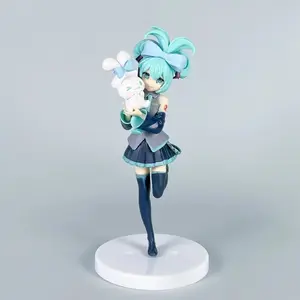 Rabbit Large Ear Dog Hatsune Miku Standing Pose, Cute Anime Figure Model, PC Case Decoration, Girls' Gift, Secondary Dimension Beauty Girl
