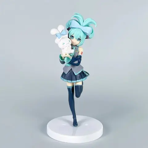 Rabbit Large Ear Dog Hatsune Miku Standing Pose, Cute Anime Figure Model, Character Figurine, Pvc Figures, Cute Figurines, PC Case Decoration, Girls' Gift, Secondary Dimension Beauty Girl