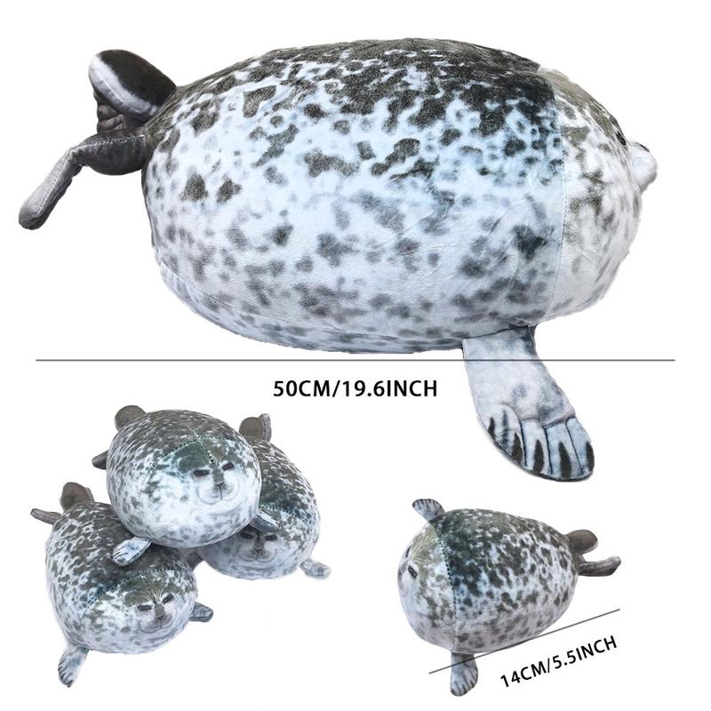 Cute Fat Seal Plush Toy with Baby, Soft Stuffed Animal Pillow, Perfect Gift for Kids and Adults, Comfortable Hugging Companion