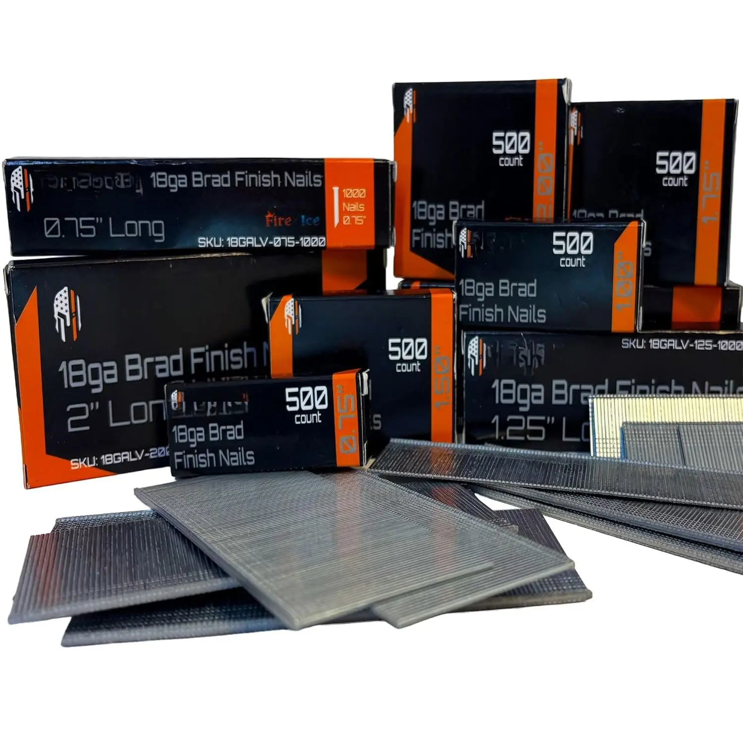 18 Gauge Brad Finish Nails, 2.00-Inch 18GA Straight Brad Nails Galvanized for Electric or Pneumatic Nailer  (1000 Count)